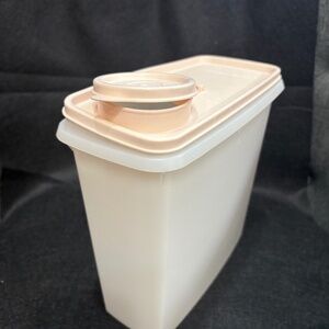 TUPPERWARE Clear Storage Container with Top Spout Container #469 & Pink Lid #471